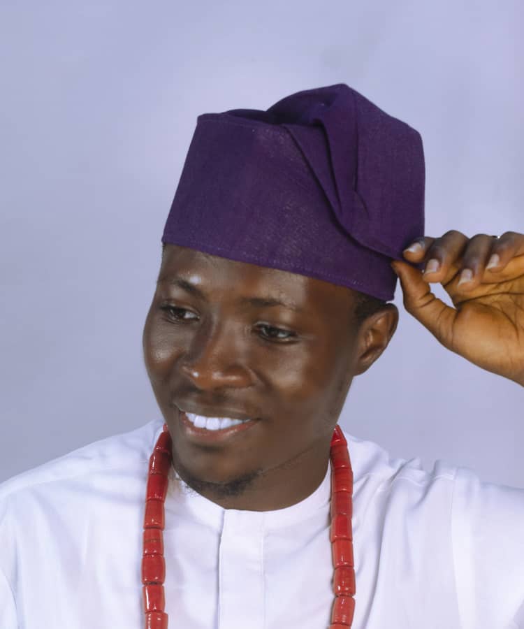 Authentic Traditional Yoruba Asooke Hat for Men