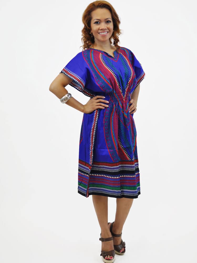 African Dashiki Knee-Length Dress One Size (8 -14)