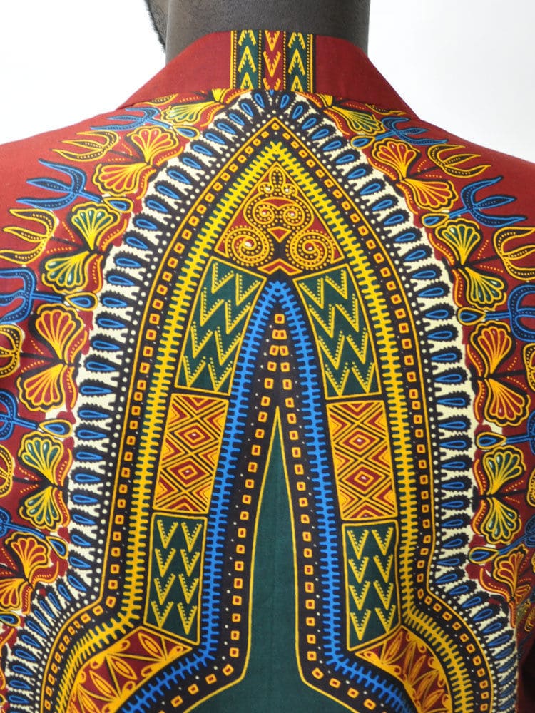 Mens Teboho Multi Authentic Dashiki Print Blazer - Image 3