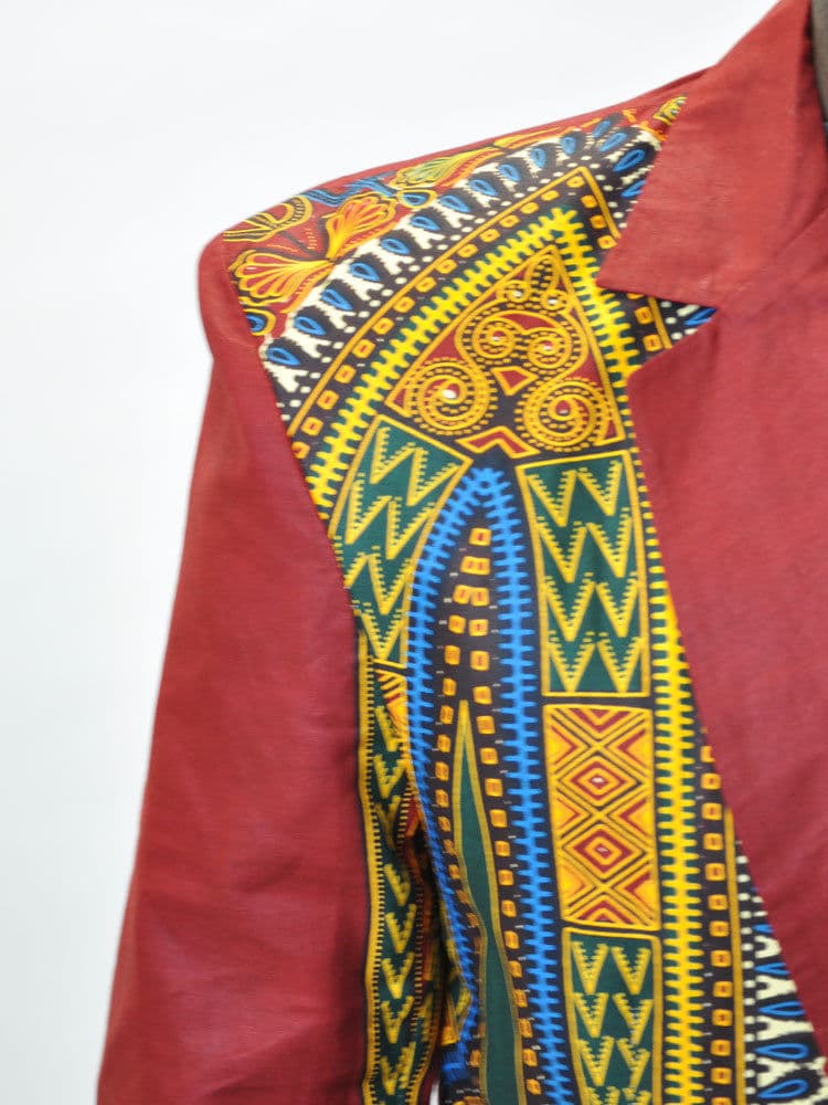Mens Teboho Multi Authentic Dashiki Print Blazer - Image 4