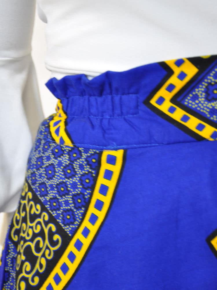 Akufo Ankara Blue & Gold Maxi Skirt - Image 4