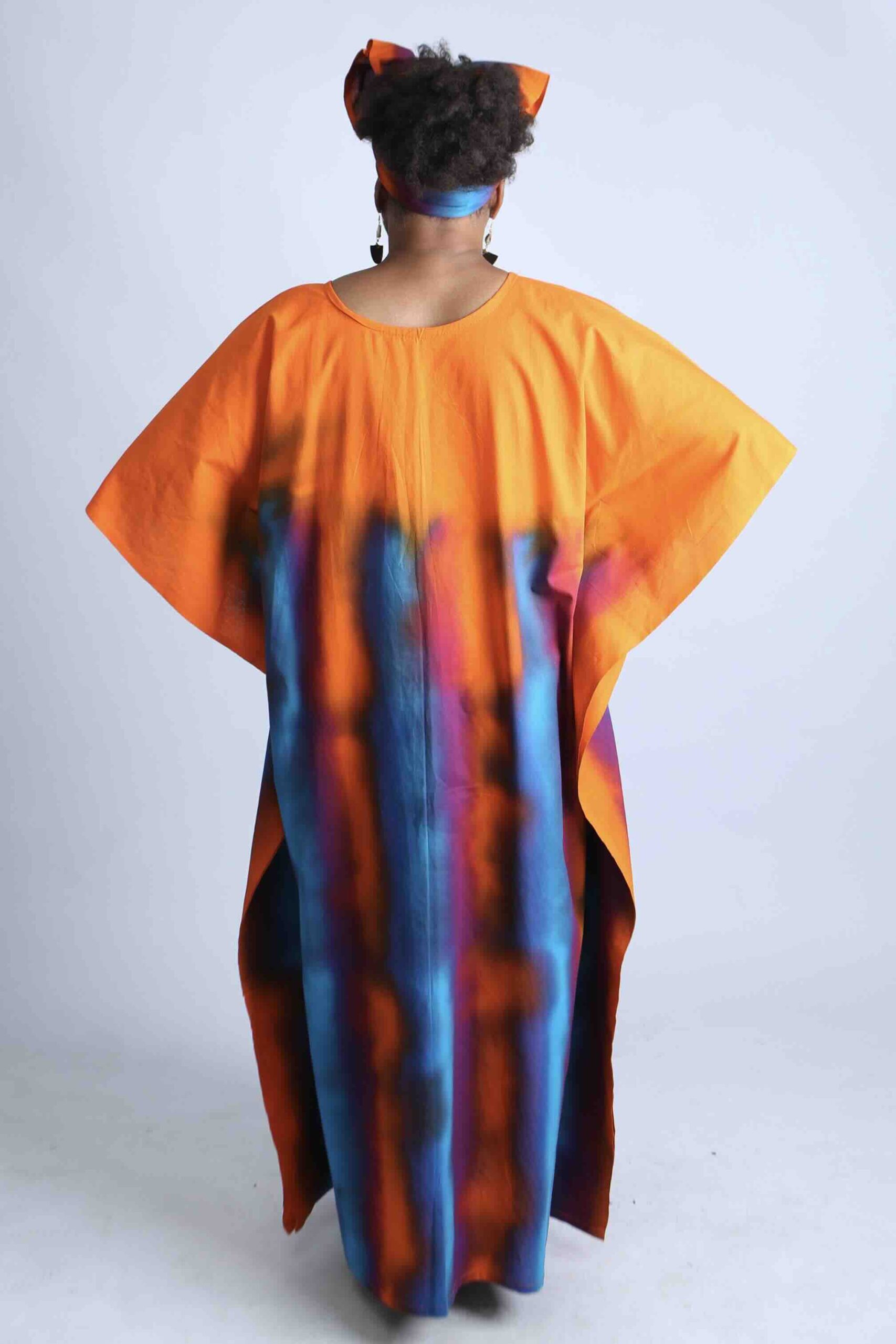 Vibrant Striped African Kaftan With Matching Scarf- Tahiru - Image 3