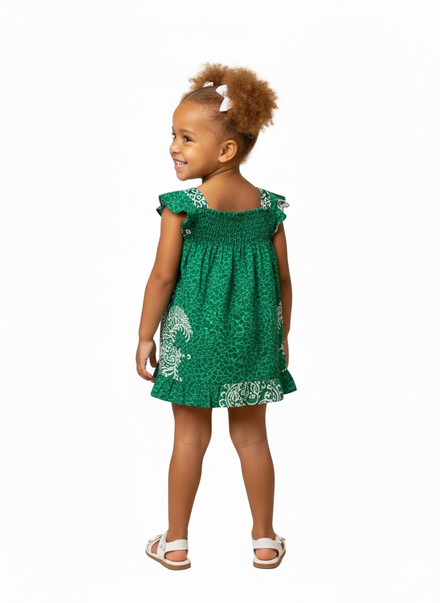 Girls African Print Dress - Image 3