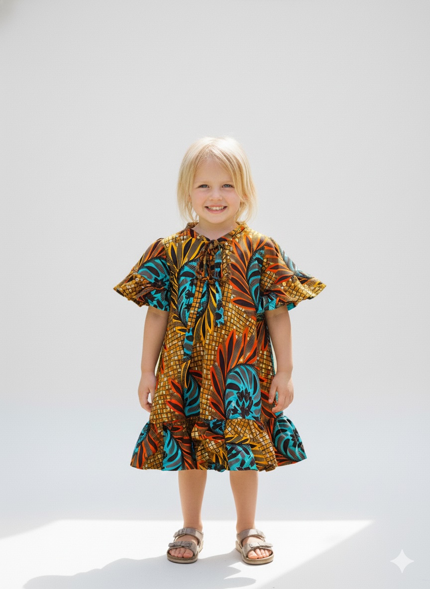 Girls African Print Dress
