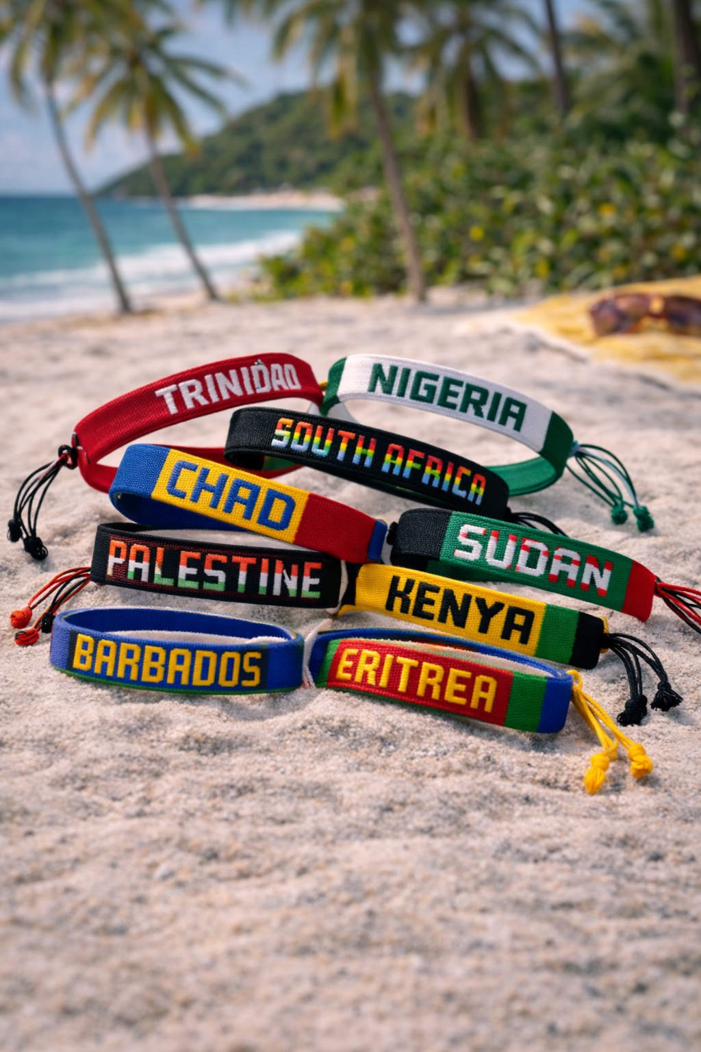 Country Name Flag Woven Bracelet