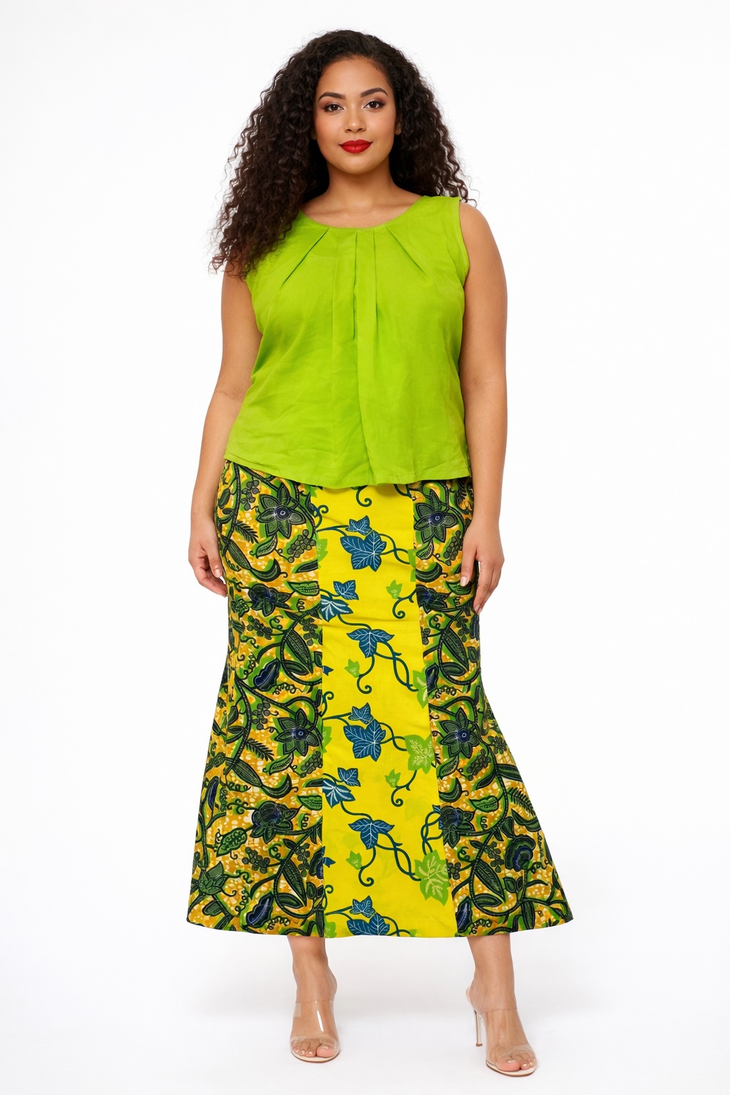 African Print Maxi Skirt Set
