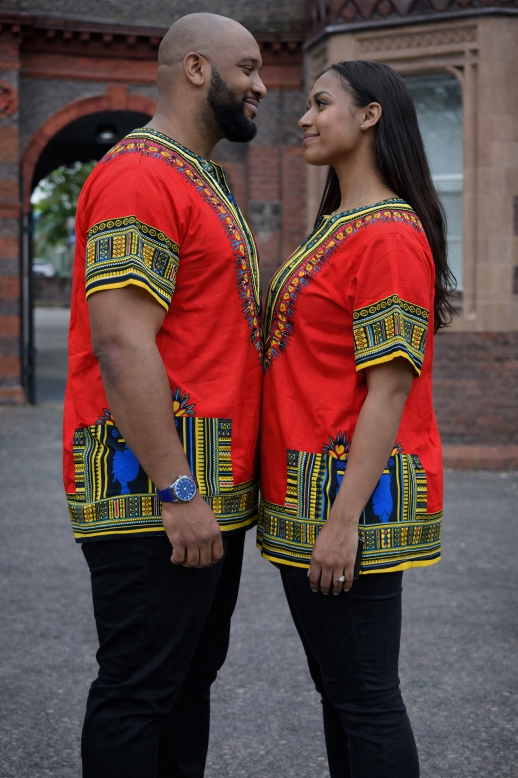 Red Unisex Dashiki Shirt - Image 4